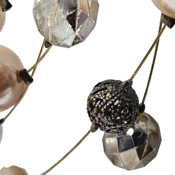 Elegant Faux Pearl Beaded Multi Strand Layered Necklace Fashion Jewelry Women - Picture 3 of 7